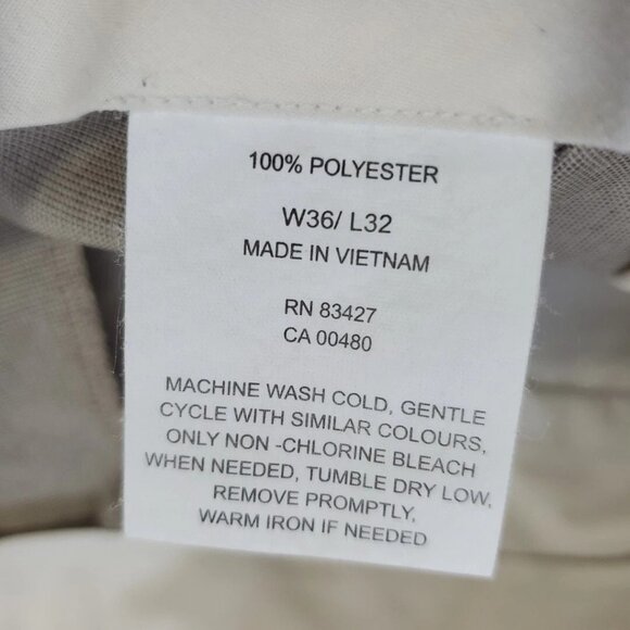 Glen Oaks Trousers Mens Size W36 Brown Pleated Front Cuffed Pants Legs NWT - Picture 6 of 6